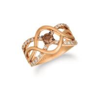 le vian 14k strawberry gold® ring with chocolate diamonds® 1/3 cts., nude diamonds™ 1/3 cts.