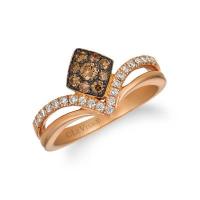 le vian 14k strawberry gold® ring with chocolate diamonds® 1/4 cts., nude diamonds™ 1/5 cts.