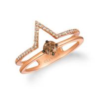 le vian 14k strawberry gold® ring with chocolate diamonds® 1/4 cts., nude diamonds™ 1/8 cts.