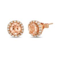 le vian 14k strawberry goldÂ® peach morganiteâ„¢ 1 cts. earrings with vanilla diamondsÂ® 1/3 cts.
