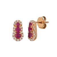 le vian 14k strawberry gold® passion ruby™ 1/2 cts. earrings with vanilla diamonds® 1/5 cts.