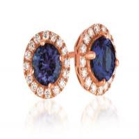 le vian 14k strawberry gold® blueberry tanzanite® 2  3/8 cts. earrings with vanilla diamonds® 1/2 cts.