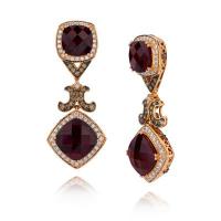 le vian 18k strawberry gold® raspberry rhodolite® 24.940 cts. earrings with vanilla diamonds® 1  1/3 cts., chocolate diamonds® 7/8 cts.