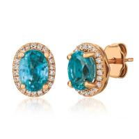 le vian 14k strawberry gold® blueberry zircon™ 1  3/4 cts. earrings with vanilla diamonds® 1/6 cts.