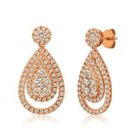 le vian 14k strawberry gold® earrings with nude diamonds™ 2  3/8 cts.