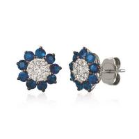 le vian 14k vanilla gold® blueberry sapphire™ 1 cts. earrings with vanilla diamonds® 1/5 cts.