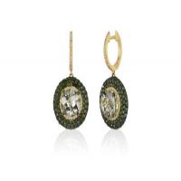 le vian 14k green gold mint julep quartz™ 2  5/8 cts. earrings with green diamonds 1  5/8 cts., vanilla diamonds® 1/4 cts.
