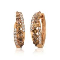 le vian 14k strawberry gold® earrings with ombre chocolate diamonds® 1  3/4 cts.