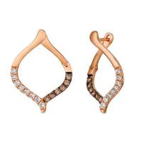 le vian 14k strawberry gold® earrings with nude diamonds™ 1/3 cts., chocolate diamonds® 1/5 cts.