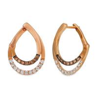 le vian 14k strawberry gold® earrings with nude diamonds™ 3/8 cts., chocolate diamonds® 1/4 cts.