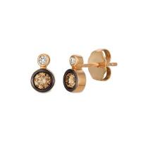 le vian 14k strawberry goldÂ® earrings with chocolate diamondsÂ® 1/3 cts., vanilla diamondsÂ®  cts.