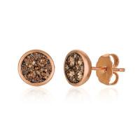 le vian 14k strawberry gold® earrings with chocolate diamonds® 1/2 cts.