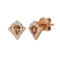 le vian 14k strawberry gold® earrings with chocolate diamonds® 1/5 cts., nude diamonds™ 1/3 cts.