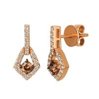 le vian 14k strawberry gold® earrings with chocolate diamonds® 1/3 cts., nude diamonds™ 3/8 cts.