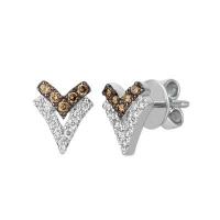 le vian 14k vanilla gold® earrings with chocolate diamonds® 1/8 cts., nude diamonds™ 1/6 cts.