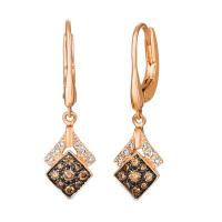 le vian 14k strawberry gold® earrings with chocolate diamonds® 1/3 cts., nude diamonds™ 1/8 cts.