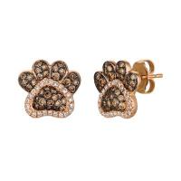 le vian 14k strawberry gold® earrings with chocolate diamonds® 3/8 cts., vanilla diamonds® 1/10 cts.