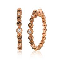 le vian 14k strawberry gold® earrings with nude diamonds™ 1/6 cts., chocolate diamonds® 1/4 cts.