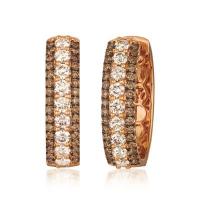 le vian 18k strawberry gold® earrings with nude diamonds™ 1  7/8 cts., chocolate diamonds® 1  1/6 cts.