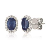 le vian 14k vanilla gold® blueberry sapphire™ 1 cts. earrings with vanilla diamonds® 1/8 cts.
