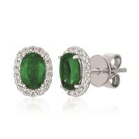 le vian 14k vanilla gold® costa smeralda emeralds™ 3/4 cts. earrings with vanilla diamonds® 1/8 cts.