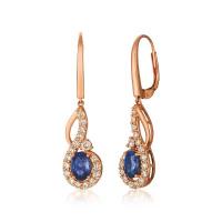 le vian 14k strawberry gold® blueberry sapphire™ 1 cts. earrings with nude diamonds™ 5/8 cts.