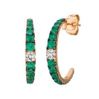 le vian 14k strawberry goldÂ® costa smeralda emeraldsâ„¢ 3/4 cts. earrings with vanilla diamondsÂ® 1/5 cts.