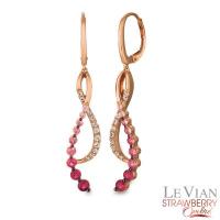 le vian 14k strawberry gold® strawberry ombré® 7/8 cts., white sapphire 1/3 cts. earrings