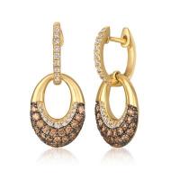 le vian 14k honey gold™ earrings with chocolate diamonds® 3/8 cts., vanilla diamonds® 1/5 cts.