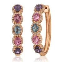le vian 14k strawberry gold® multi-color spinel 3  1/2 cts. earrings with vanilla diamonds® 1/2 cts.
