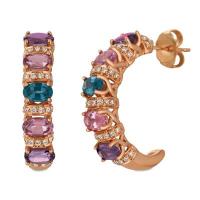 le vian 14k strawberry gold® multi-color spinel 2  5/8 cts. earrings with vanilla diamonds® 1/3 cts.