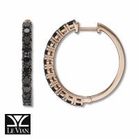 le vian 14k strawberry goldÂ® earrings with black diamonds 2  1/2 cts.
