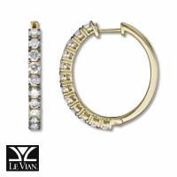 le vian 14k honey gold™ earrings with chocolate diamonds® 1  1/2 cts., nude diamonds™ 1/2 cts.