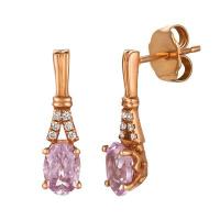 le vian 14k strawberry gold® rose spinel 1 cts. earrings with vanilla diamonds®  cts.
