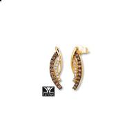 le vian 14k honey goldâ„¢ earrings with chocolate diamondsÂ® 1/3 cts., vanilla diamondsÂ® 1/10 cts.