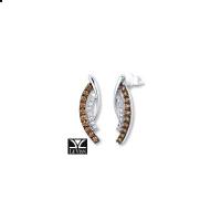 le vian 14k vanilla gold® earrings with chocolate diamonds® 1/3 cts., vanilla diamonds® 1/10 cts.