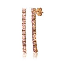 le vian 14k strawberry gold® rose spinel 1  3/8 cts. earrings