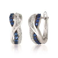 le vian 14k vanilla goldÂ® blueberry sapphireâ„¢ 1/3 cts. earrings with vanilla diamondsÂ® 1/8 cts.