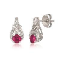 le vian 14k vanilla gold® passion ruby™ 1/2 cts. earrings with vanilla diamonds® 1/6 cts.