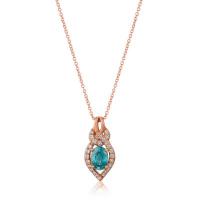 le vian 14k strawberry gold® blueberry zircon™ 7/8 cts. pendant with vanilla diamonds® 1/4 cts.