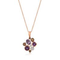 le vian 14k two tone gold grape amethystâ„¢ 1 cts. pendant with chocolate diamondsÂ® 1/6 cts., vanilla diamondsÂ® 1/10 cts.