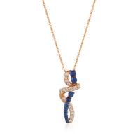 le vian 14k strawberry gold® blueberry sapphire™ 1/2 cts., white sapphire 3/8 cts. pendant