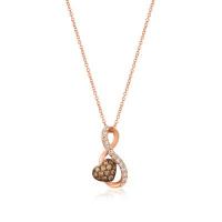 le vian 14k strawberry gold® pendant with chocolate diamonds® 1/4 cts., vanilla diamonds® 1/6 cts.