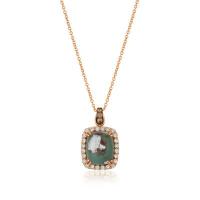 le vian 14k strawberry gold® peacock aquaprase™ 6 cts. pendant with chocolate diamonds® 1/15 cts., nude diamonds™ 1/2 cts.