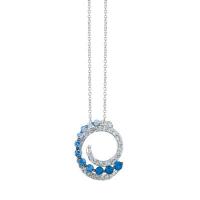 le vian 14k vanilla goldÂ® denim ombrÃ©Â® 3/4 cts., white sapphire 3/4 cts. pendant