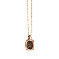 le vian 14k strawberry gold® chocolate quartz® 1  5/8 cts. pendant with chocolate diamonds® 1/8 cts., nude diamonds™ 1/5 cts.