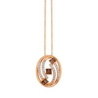 le vian 14k strawberry gold® chocolate quartz® 1/2 cts. pendant with nude diamonds™ 5/8 cts.