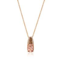 le vian 14k strawberry gold® peach morganite™ 7/8 cts. pendant with chocolate diamonds® 1/10 cts., nude diamonds™ 1/15 cts.