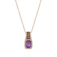 le vian 14k strawberry gold® grape amethyst™ 1  1/4 cts. pendant with chocolate diamonds® 1/6 cts., nude diamonds™ 1/4 cts.