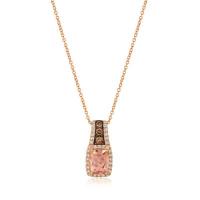 le vian 14k strawberry gold® peach morganite™ 1 cts. pendant with chocolate diamonds® 1/6 cts., nude diamonds™ 1/4 cts.